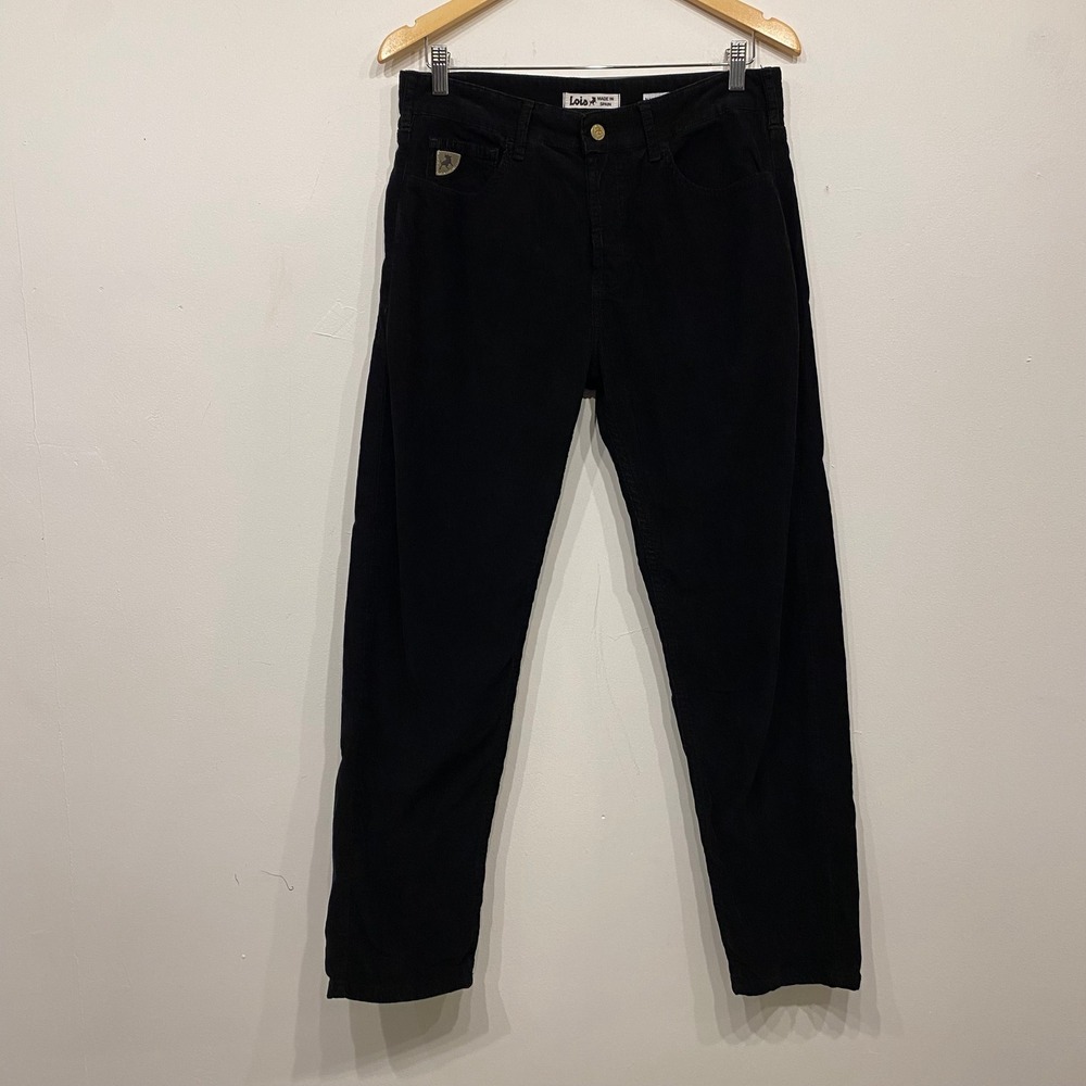 Lois Jeans New Bruno Black Needlecord Cropped Slouchy Corduroy Pants Mens 31x34
